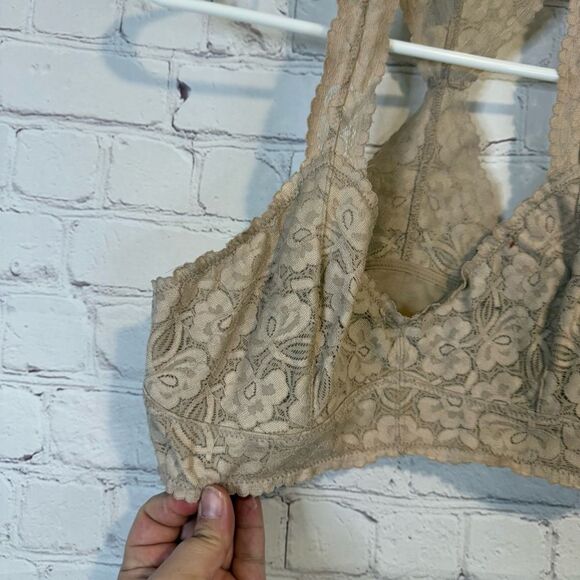 Free People Intimately Galloon Racerback Bralette Nude Size Medium - Picture 2 of 6